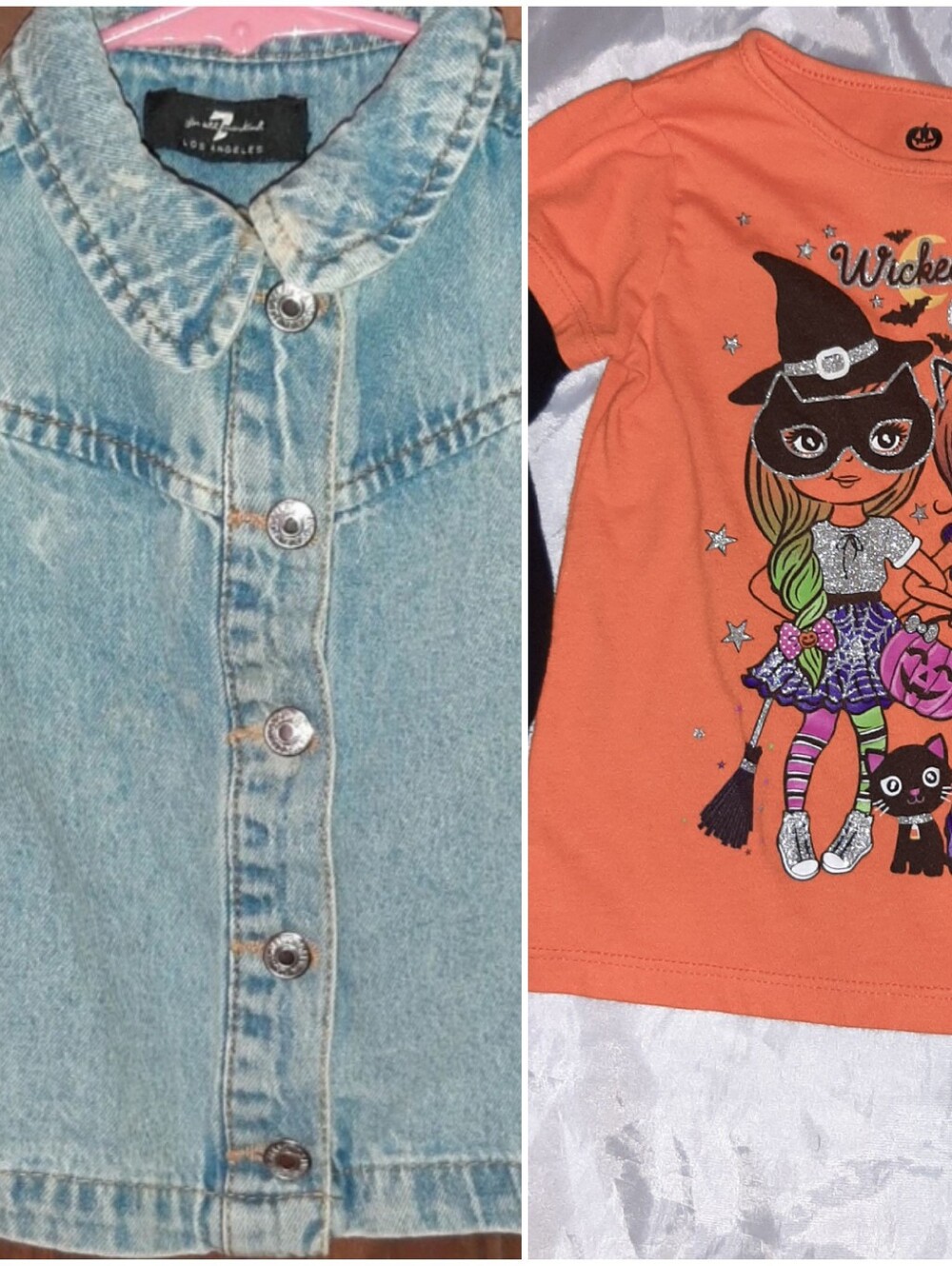 7 For All Mankind Kids Denim Jacket Size 3T (Tag 100) Halloween Festive Top 3T